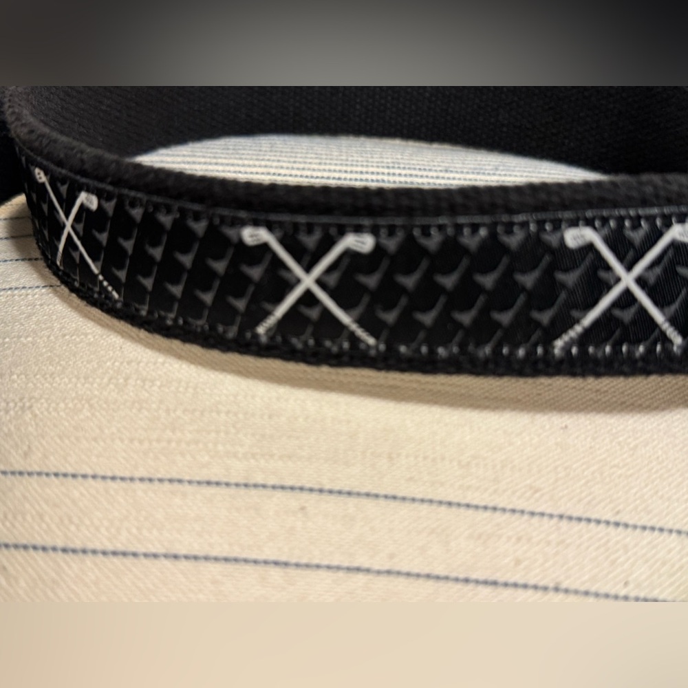 Preppy Golf Ribbon Belt Black and Gray Size 44-48